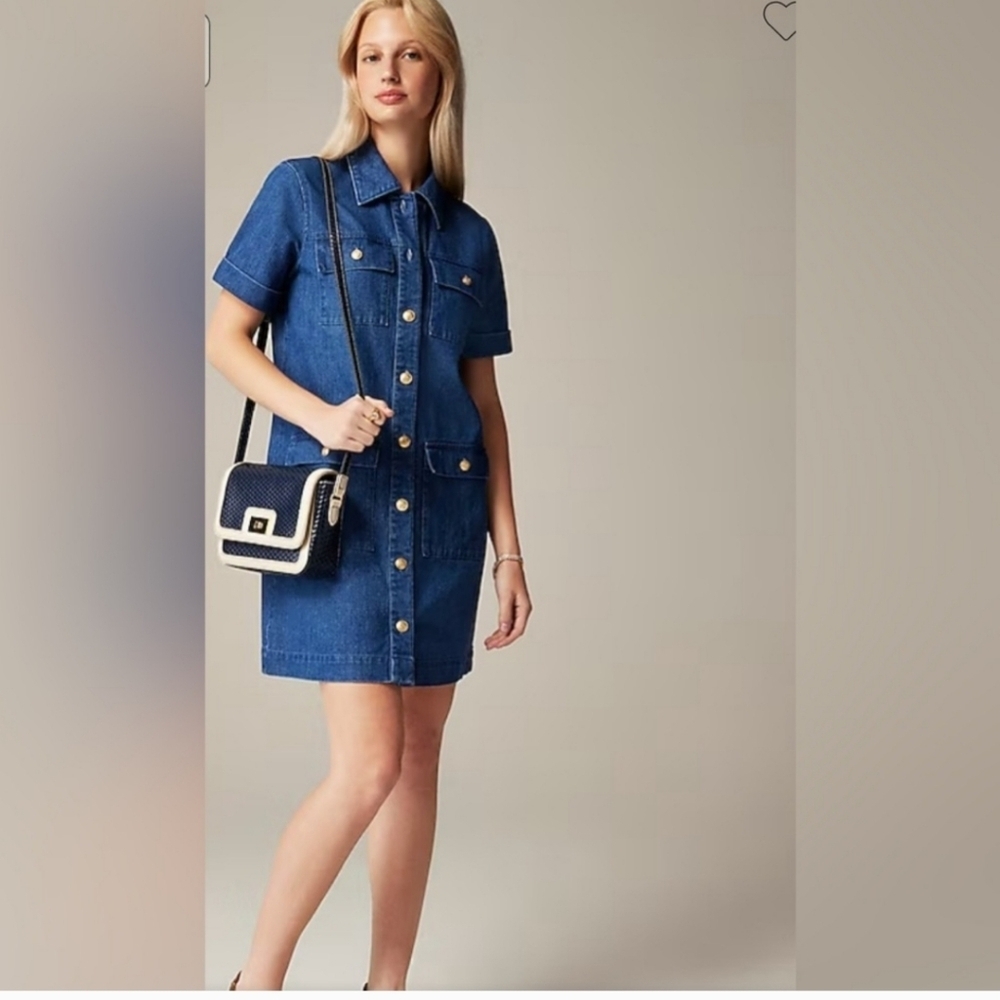 J Crew Utility Pocket Denim Dress, Size 0 Cc924